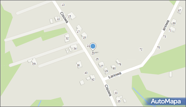 Pszów, Cisowa, 23, mapa Pszów