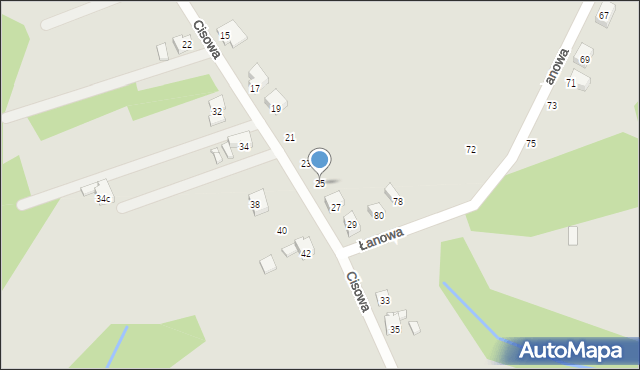 Pszów, Cisowa, 25, mapa Pszów