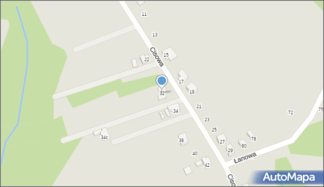 Pszów, Cisowa, 32, mapa Pszów