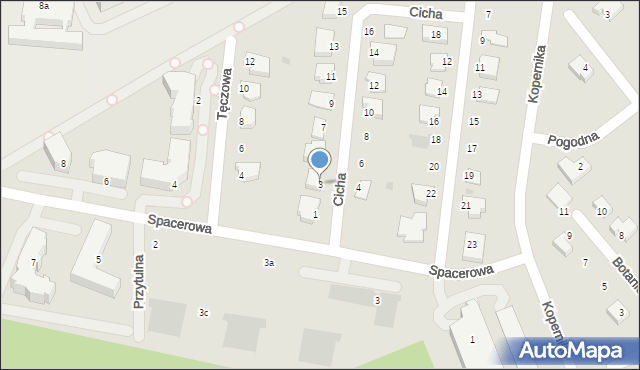 Puławy, Cicha, 3, mapa Puław