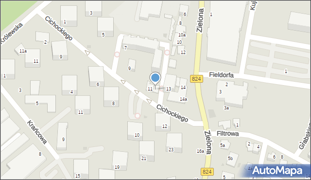 Puławy, Cichockiego Teofila, 11a, mapa Puław