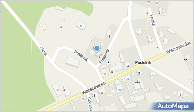 Pustelnik, Cicha, 1, mapa Pustelnik