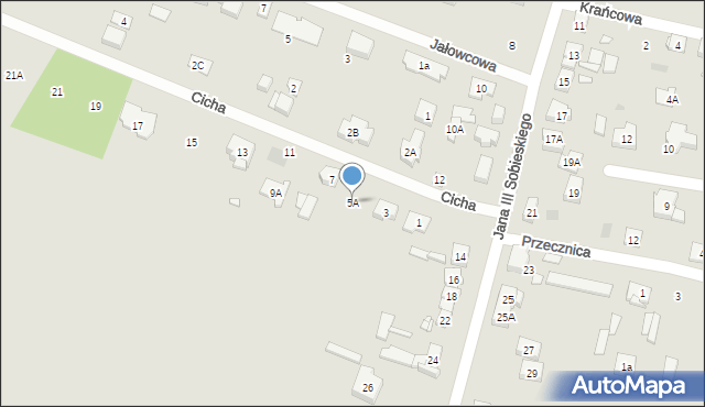 Puszczykowo, Cicha, 5A, mapa Puszczykowo