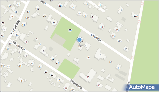 Puszczykowo, Cienista, 2A, mapa Puszczykowo