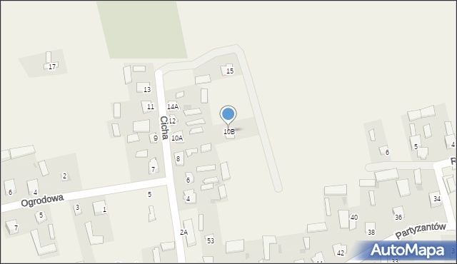 Rachanie, Cicha, 10B, mapa Rachanie