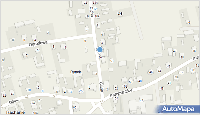 Rachanie, Cicha, 2A, mapa Rachanie