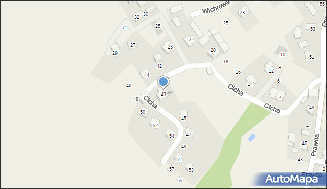 Raciborowice, Cicha, 43, mapa Raciborowice