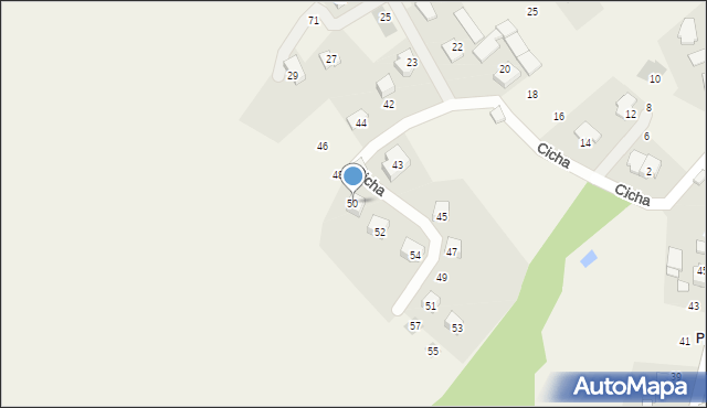 Raciborowice, Cicha, 50, mapa Raciborowice