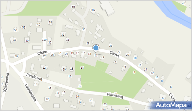 Radawa, Cicha, 11, mapa Radawa