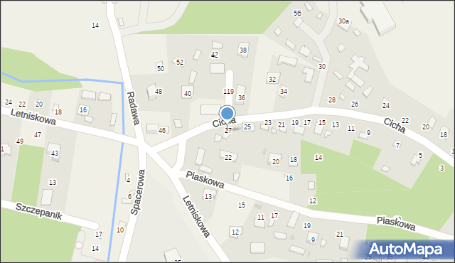 Radawa, Cicha, 27, mapa Radawa