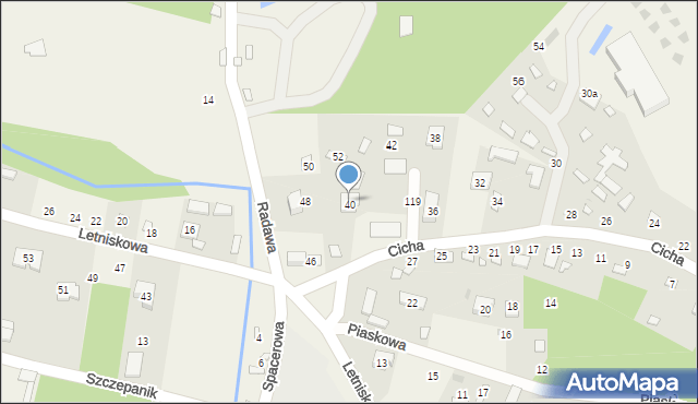 Radawa, Cicha, 44, mapa Radawa