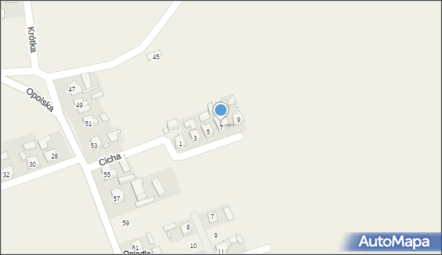 Radawie, Cicha, 7, mapa Radawie