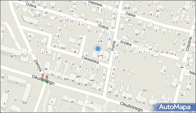 Radom, Ciesielska, 4, mapa Radomia