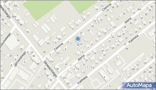 Radom, Ciemna, 10, mapa Radomia