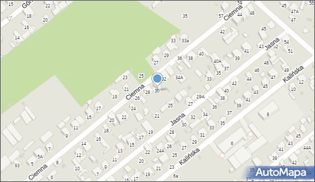 Radom, Ciemna, 30, mapa Radomia