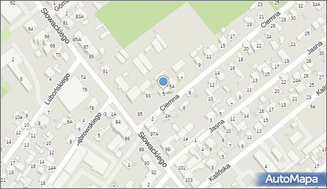 Radom, Ciemna, 5, mapa Radomia