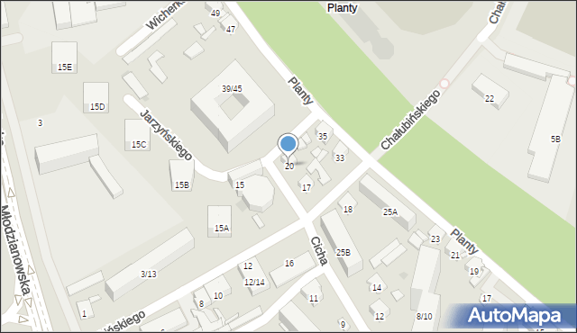 Radom, Cicha, 20, mapa Radomia
