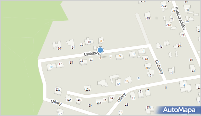 Radom, Cichawy Franciszka, 9, mapa Radomia