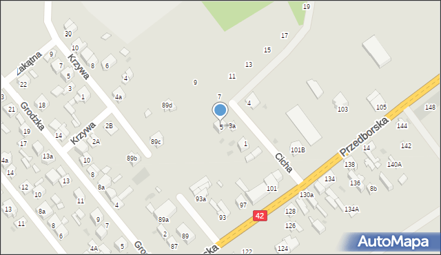 Radomsko, Cicha, 5, mapa Radomsko