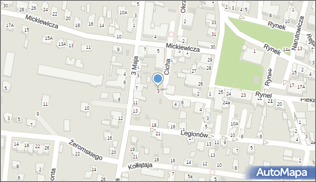 Radymno, Cicha, 3, mapa Radymno