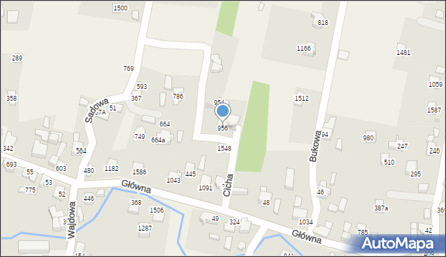 Radziechowy, Cicha, 956, mapa Radziechowy