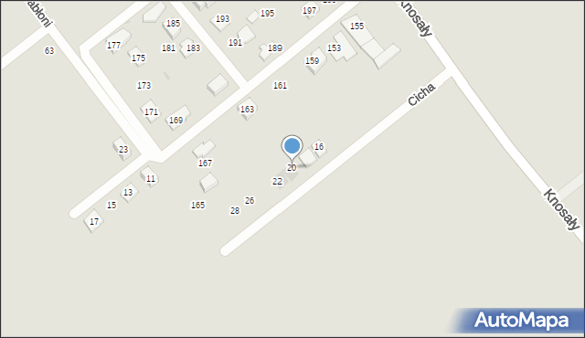 Radzionków, Cicha, 20, mapa Radzionków