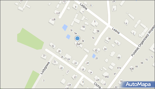 Radzymin, Cicha, 20A, mapa Radzymin