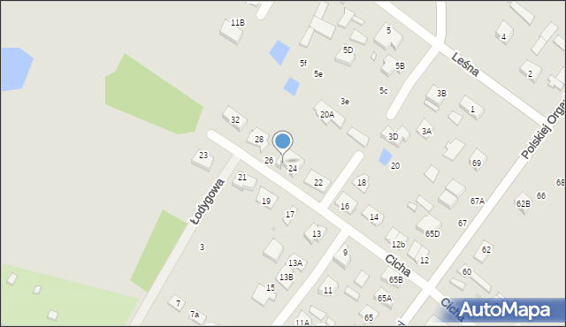 Radzymin, Cicha, 24A, mapa Radzymin