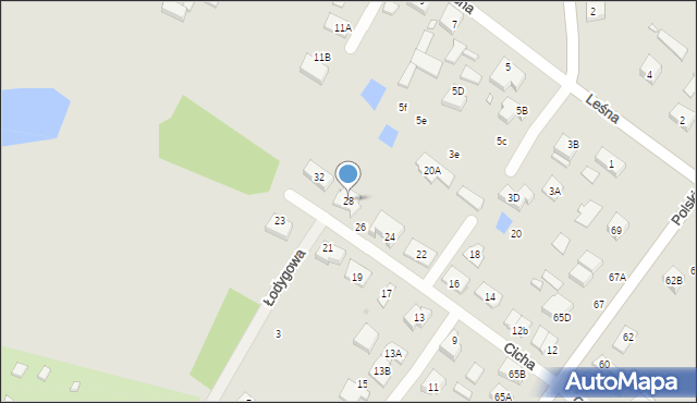 Radzymin, Cicha, 28, mapa Radzymin