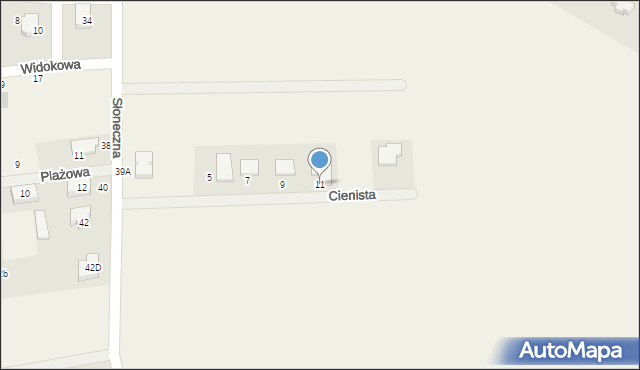 Rębiechowo, Cienista, 11, mapa Rębiechowo