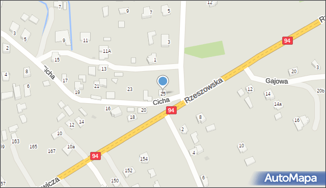 Ropczyce, Cicha, 25, mapa Ropczyce