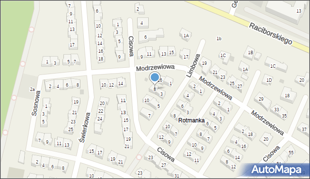 Rotmanka, Cisowa, 8, mapa Rotmanka