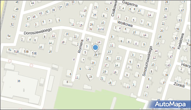 Ruda Śląska, Ciołkowskiego Konstantego, 18, mapa Rudy Śląskiej