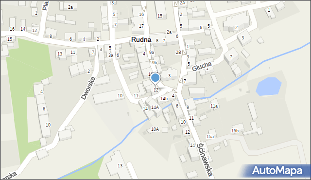 Rudna, Cicha, 12, mapa Rudna