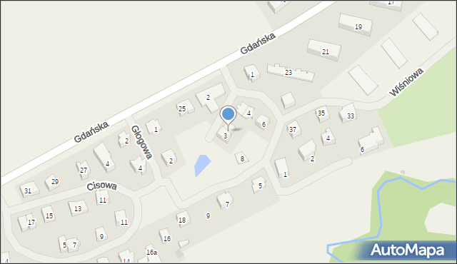 Rusocin, Cisowa, 3a, mapa Rusocin
