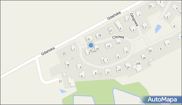 Rusocin, Cisowa, 5, mapa Rusocin