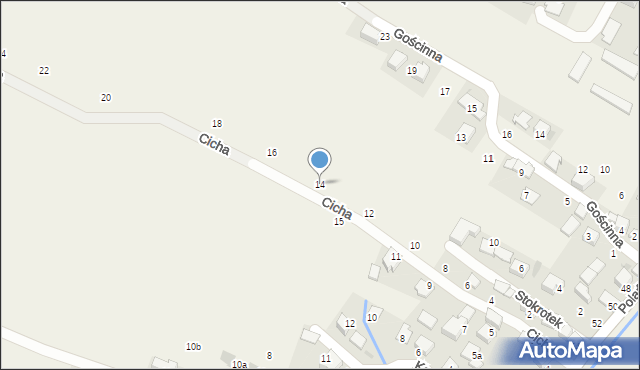 Rybna, Cicha, 14, mapa Rybna