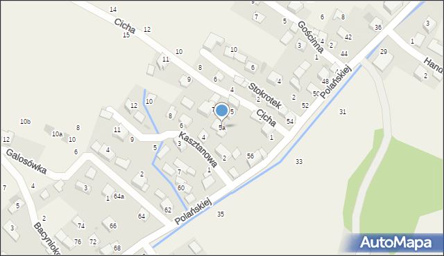 Rybna, Cicha, 5a, mapa Rybna