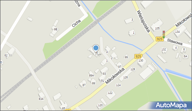 Rybnik, Cicha, 6b, mapa Rybnika