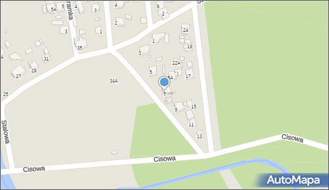 Rybnik, Cisowa, 7, mapa Rybnika