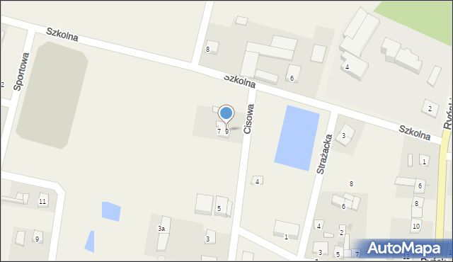 Ryńsk, Cisowa, 9, mapa Ryńsk