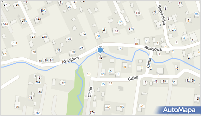 Rzezawa, Cicha, 14, mapa Rzezawa