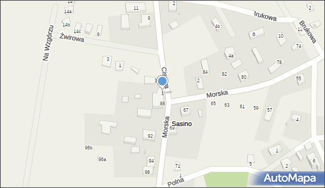 Sasino, Cisowa, 1, mapa Sasino