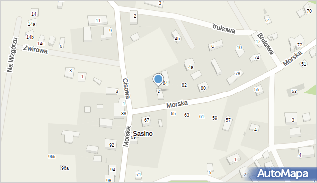 Sasino, Cisowa, 2, mapa Sasino