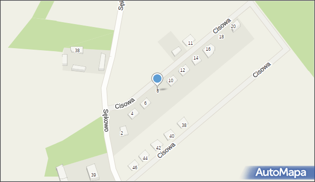 Sękowo, Cisowa, 8, mapa Sękowo