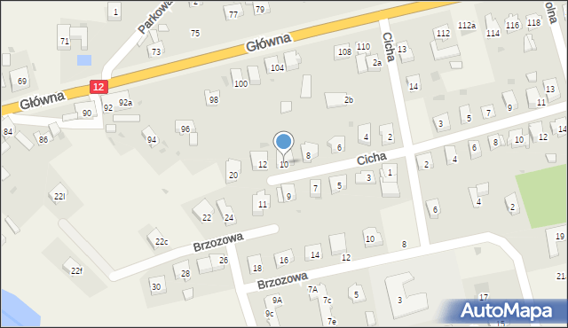 Serby, Cicha, 10, mapa Serby