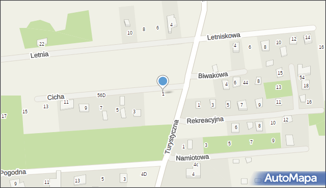 Serwy, Cicha, 1, mapa Serwy