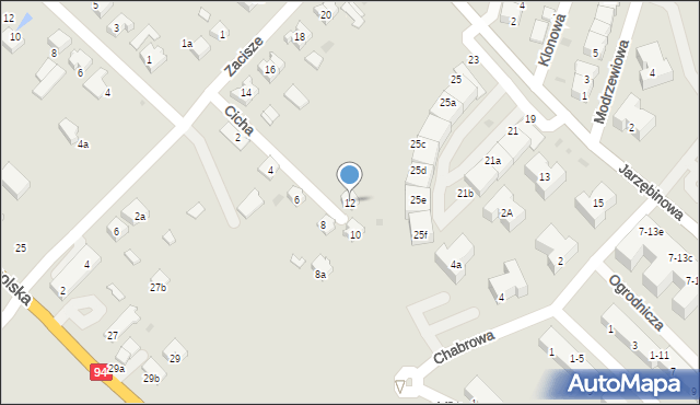 Siechnice, Cicha, 12, mapa Siechnice