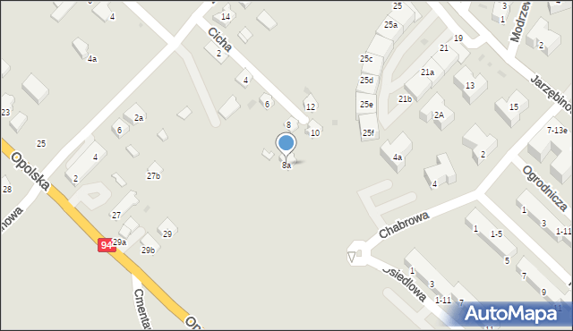 Siechnice, Cicha, 8a, mapa Siechnice