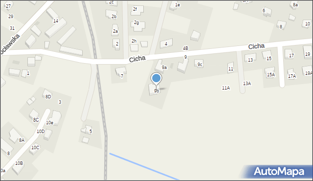 Siedlec, Cicha, 9b, mapa Siedlec